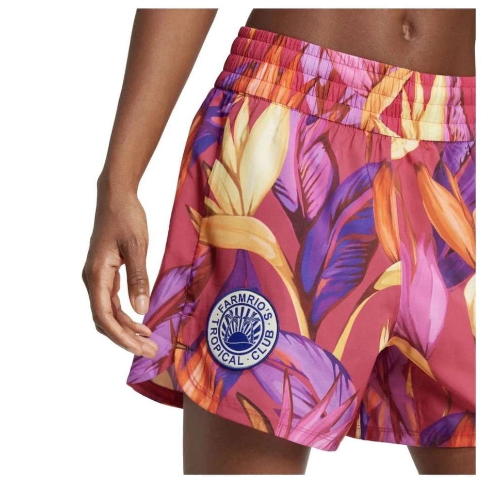 Adidas Farm Rio Shorts Pink Tropical Bird of Paradise Floral XS